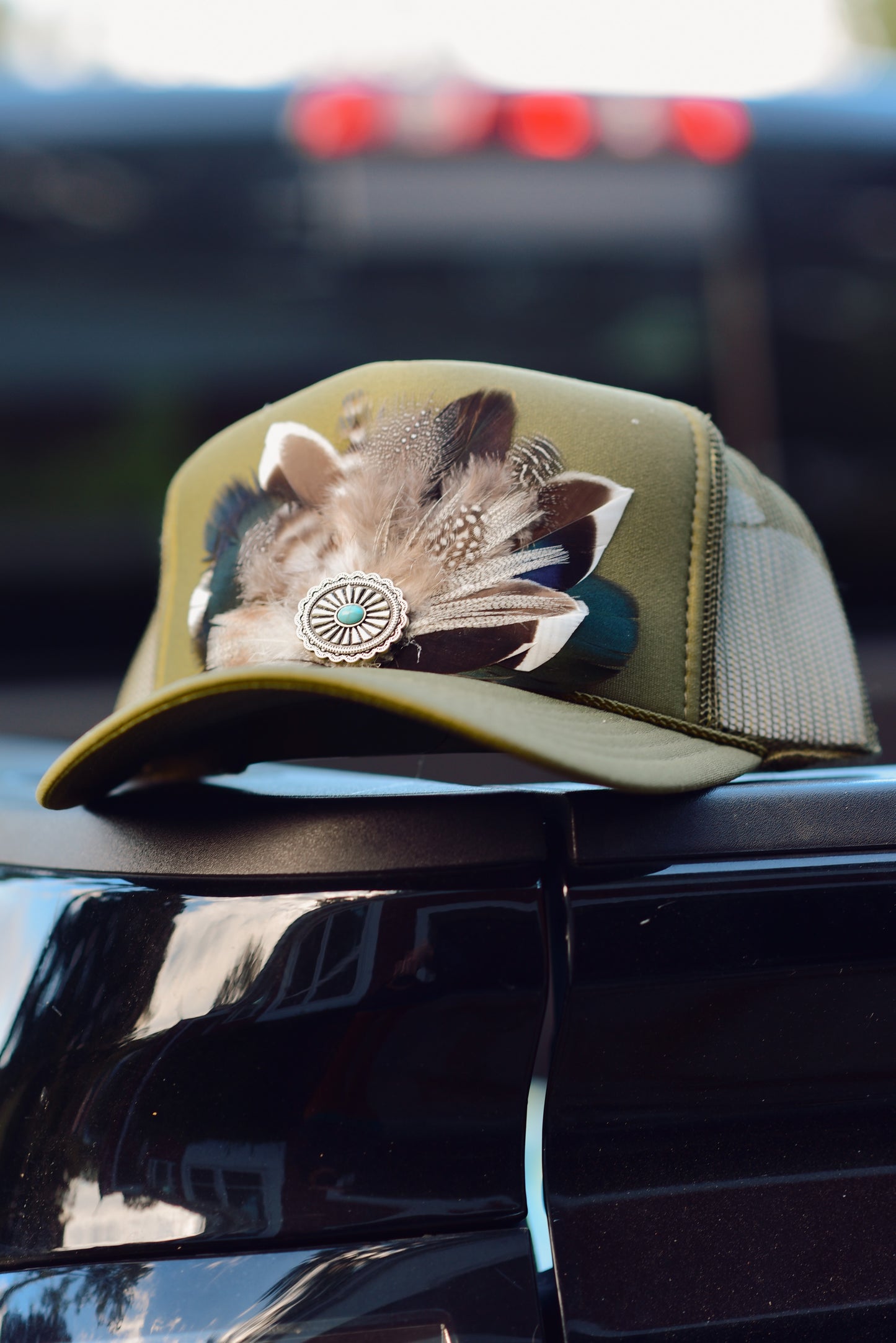 "Olive Creek" Feathered Trucker