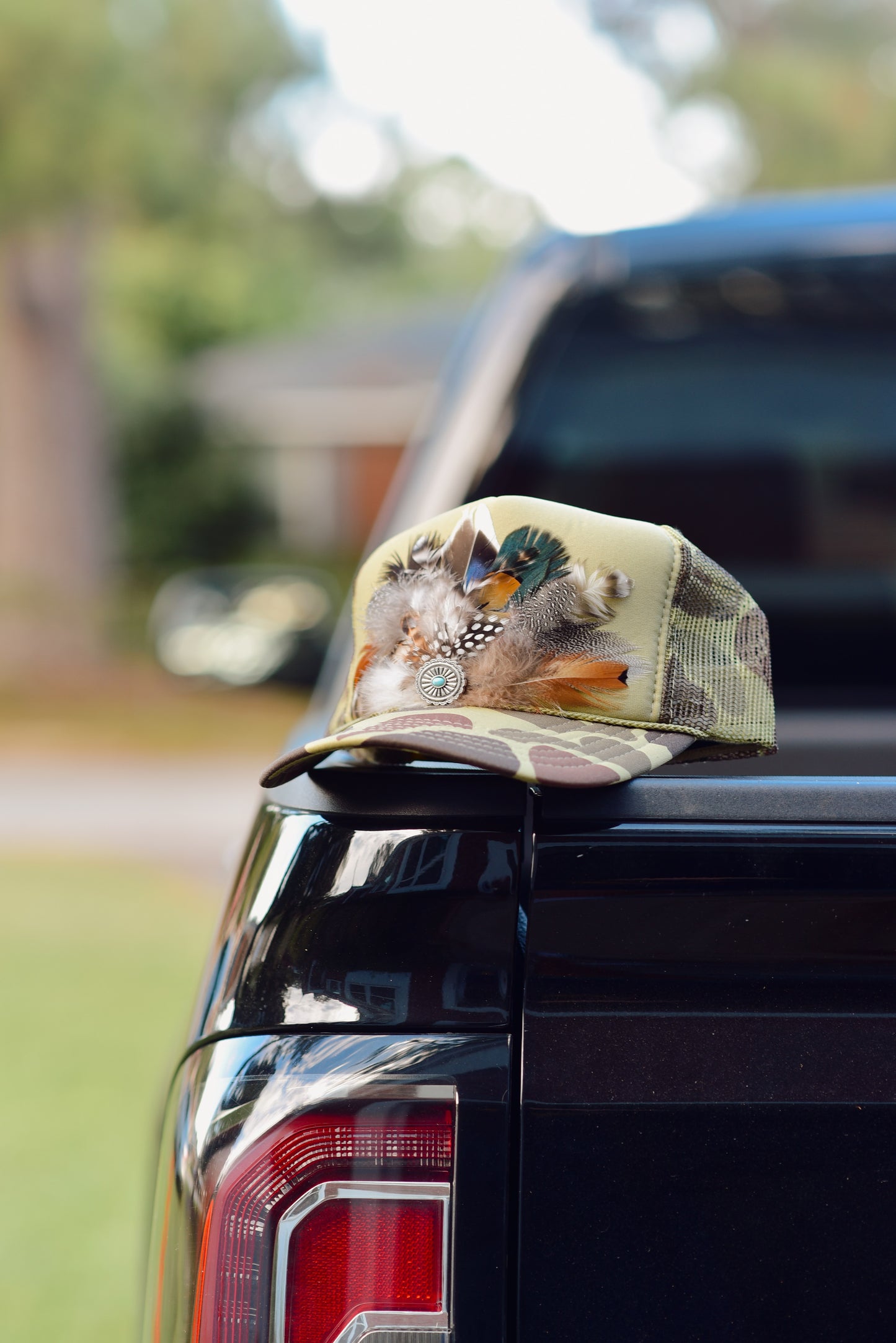 "Cowboy's Camo" Feathered Trucker