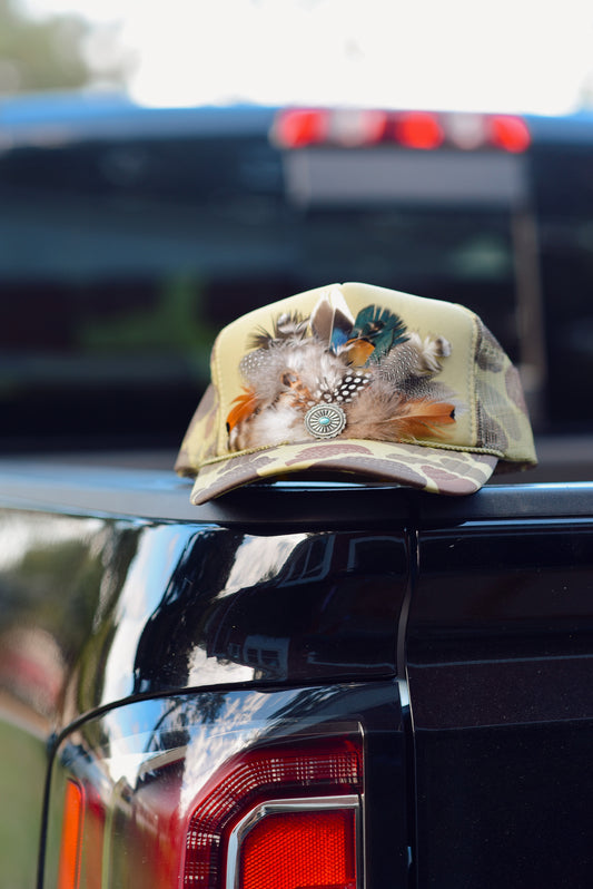 "Cowboy's Camo" Feathered Trucker