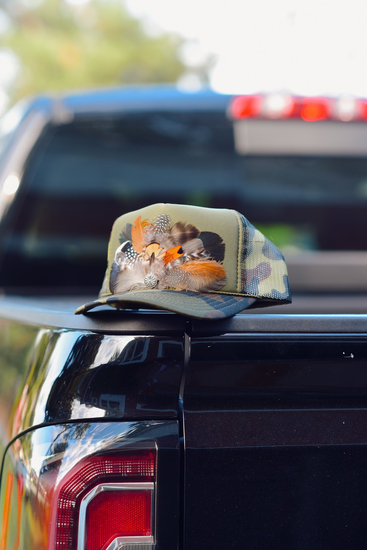 "Hunter's Charm" Feathered Trucker