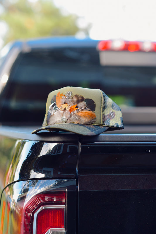 "Hunter's Charm" Feathered Trucker